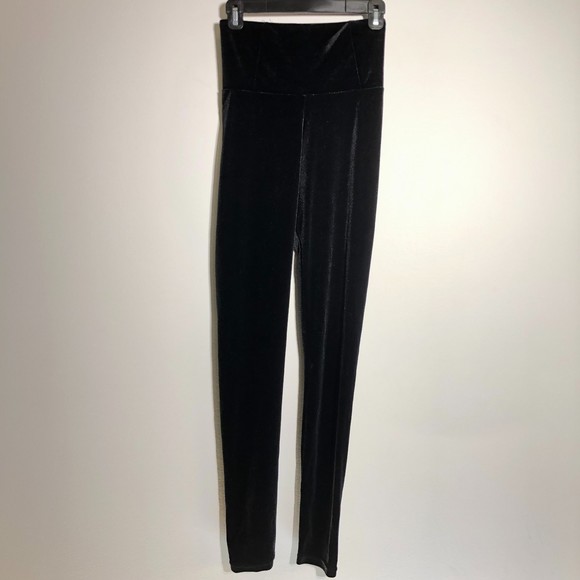 Lord & Taylor Design Lab Velour Black Leggings High Waist Pull on Pants S Petite - Picture 1 of 9